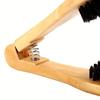1pc Double Sided Bristle Hair Brush, Clamp Hair Brush Use for Smoothing and Straight Hair Styles,Wooden Hair Straightening Brush