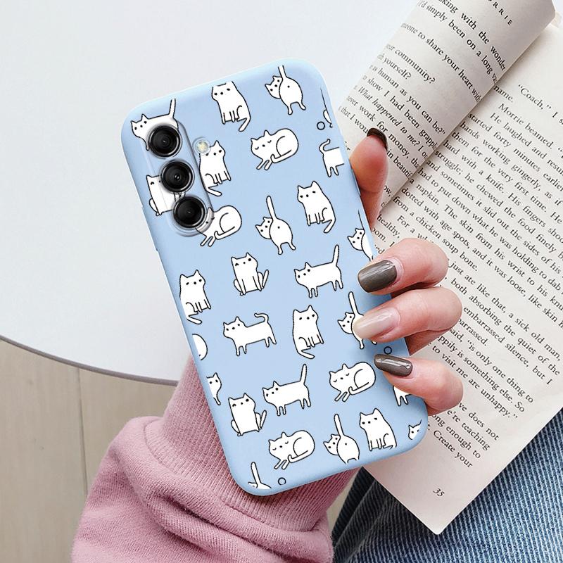 Cute Painted Case For Samsung Galaxy M14 M34 M54 5G Soft Cover Cartoon Cat Sunflower TPU Funda For Samsung M 14 GalaxyM54 Coque
