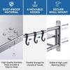 Stainless Steel Microwave Oven Wall Shelf Kitchen Storage Rack Organizer With 6 Hooks Heavy Duty 20kg Capacity