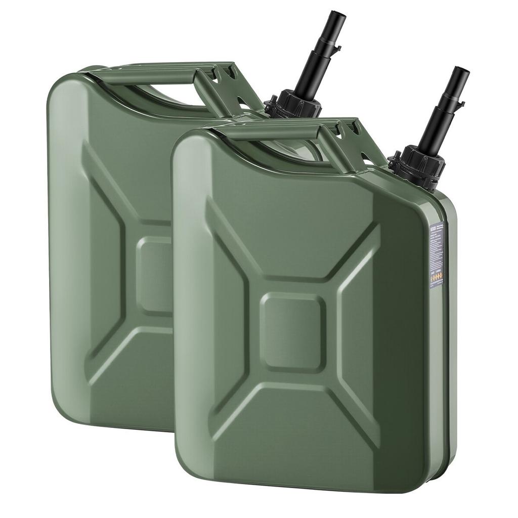 Metal Fuel Container, 20 L, Fuel Jerry Can with Spout and Comfort Handle, 6 L/min Max Flow Rate, Leakproof & Corrosion-resistant Metal Gas Tank Most