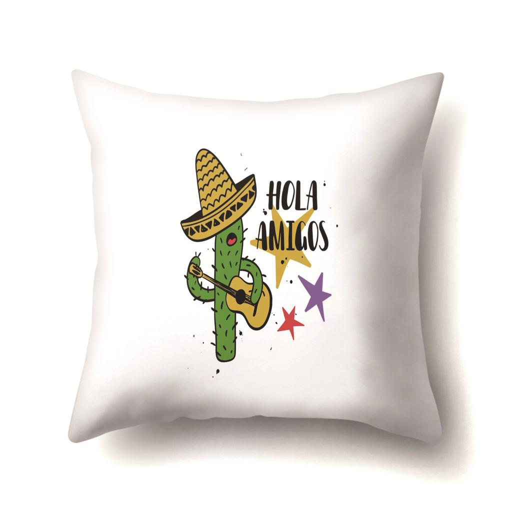 Unicorn Cute Cactus Polyester Pillow Cover Cushion