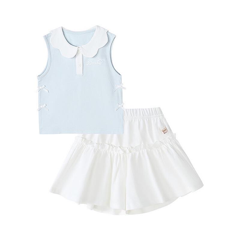Girls' Summer Athletic Sleeveless Shorts Set