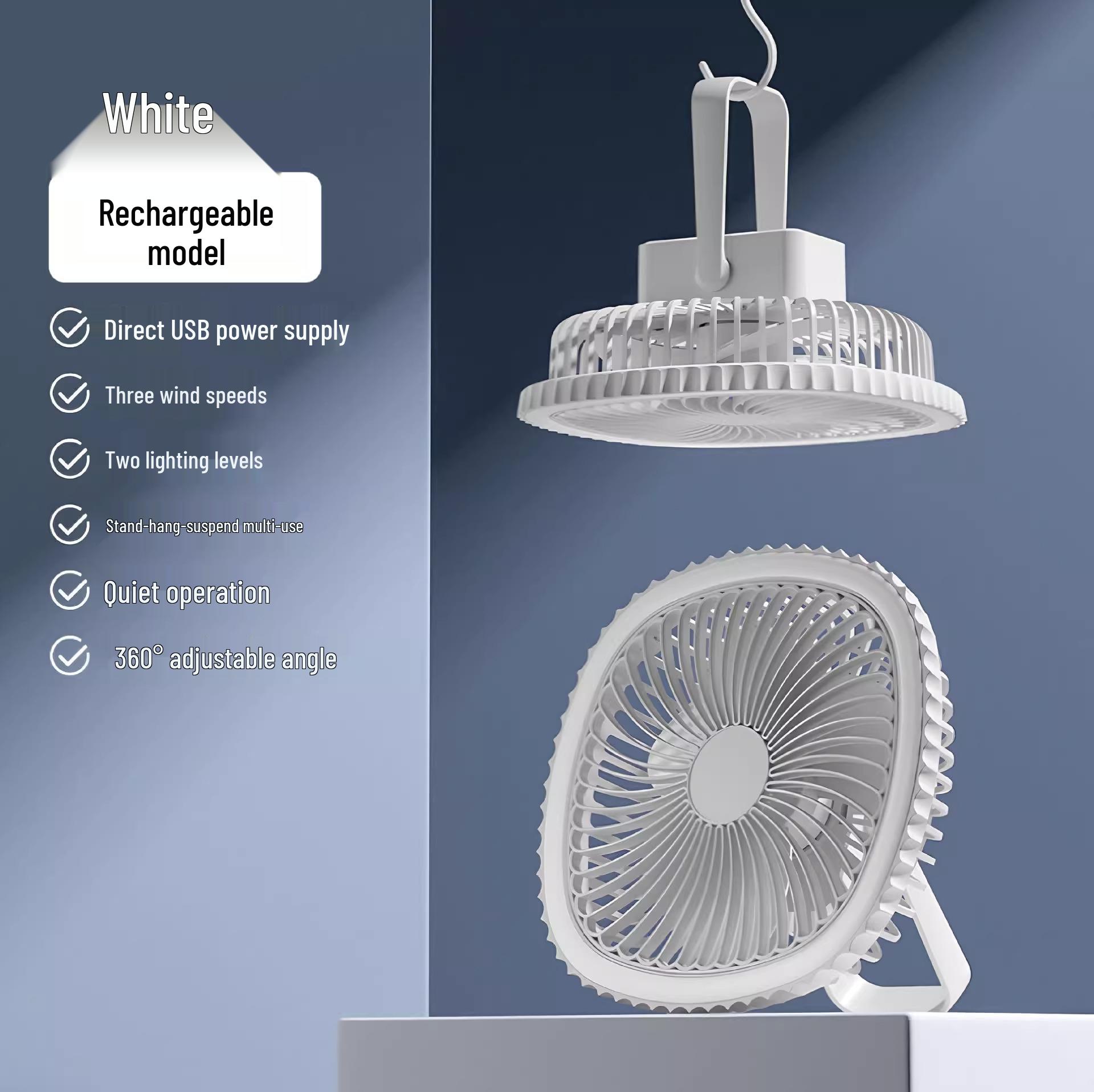 

8 USB Atmosphere Light Clip Fan - Silent, High Wind, Compact Electric Fan for Home & Office.