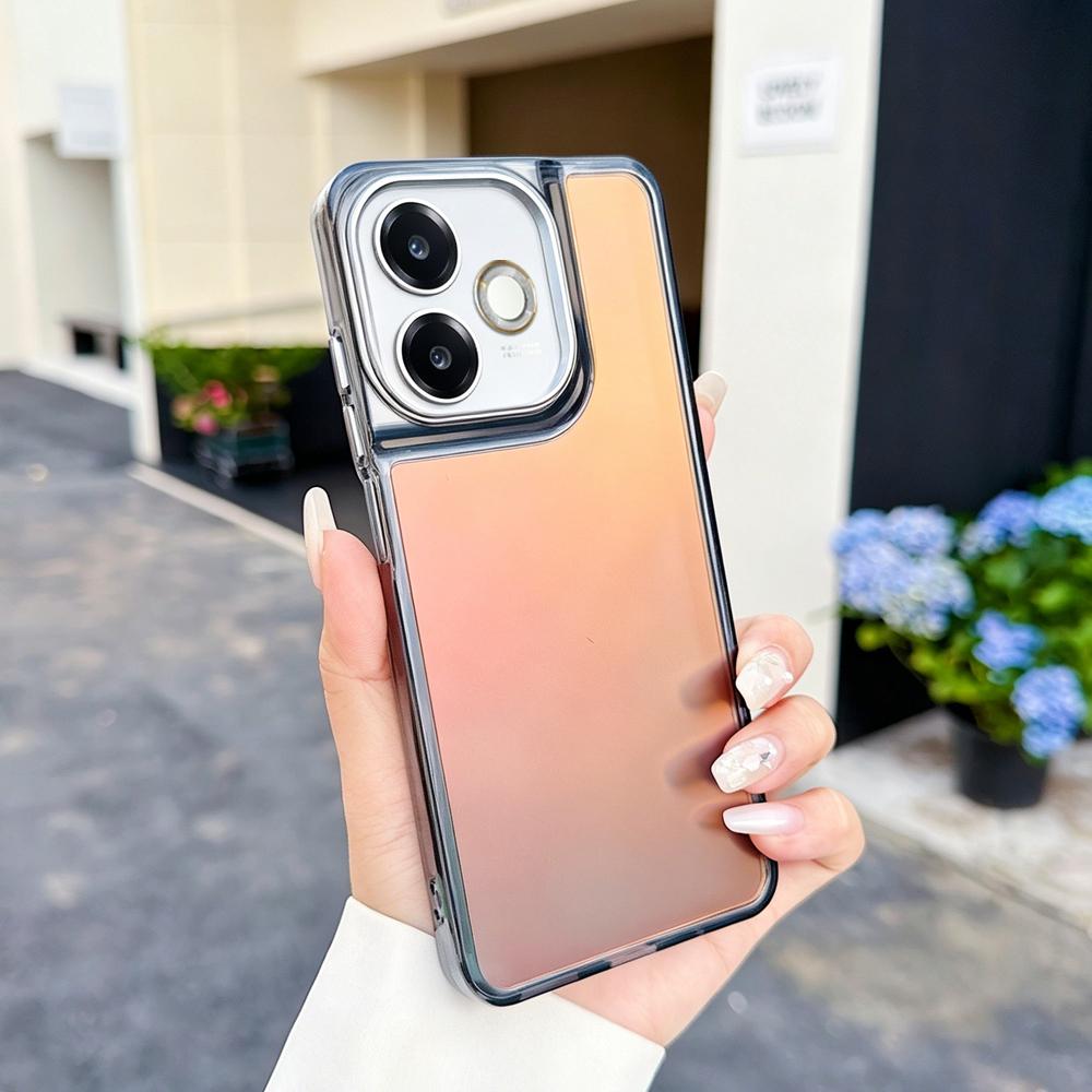 KEYSION Fashion Laser Gradient Colorful Phone Case for Redmi 13 12 5G Soft TPU+PC Shockproof Back Cover for Xiaomi POCO M6