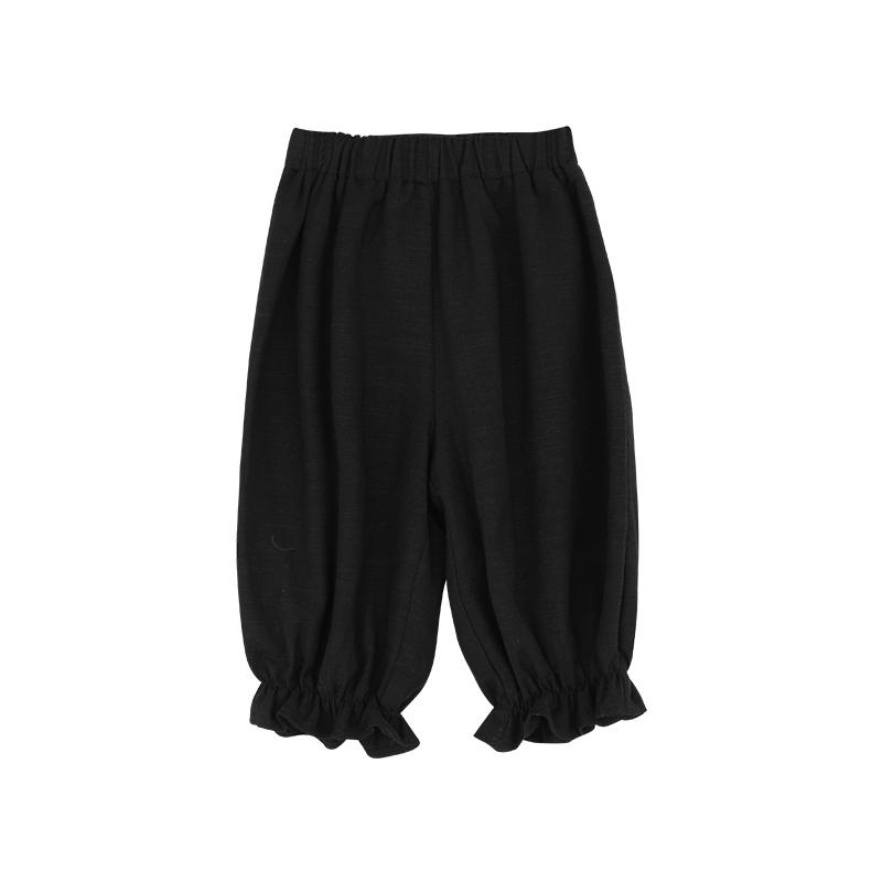 

Брюки с эластичной резинкой на талии для девочек, детские повседневные брюки, черные длинные брюки 15