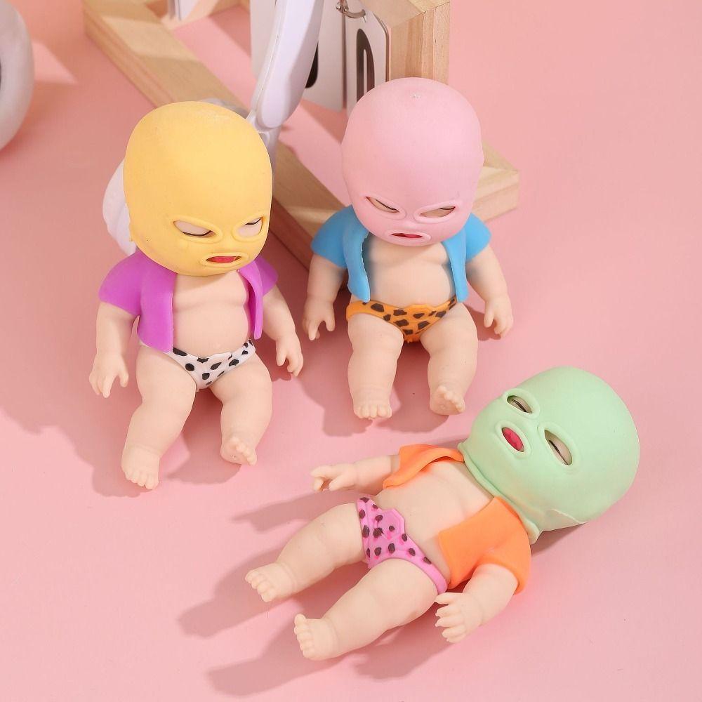 Sensory Toy Cartoon Fidget Toy Silicone Pinch Decompression Toy Masked Doll Squeeze Toy  Funny Toys