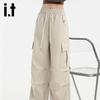 Izzue IT Women's High-Waist Wide-Leg Cargo Pants
