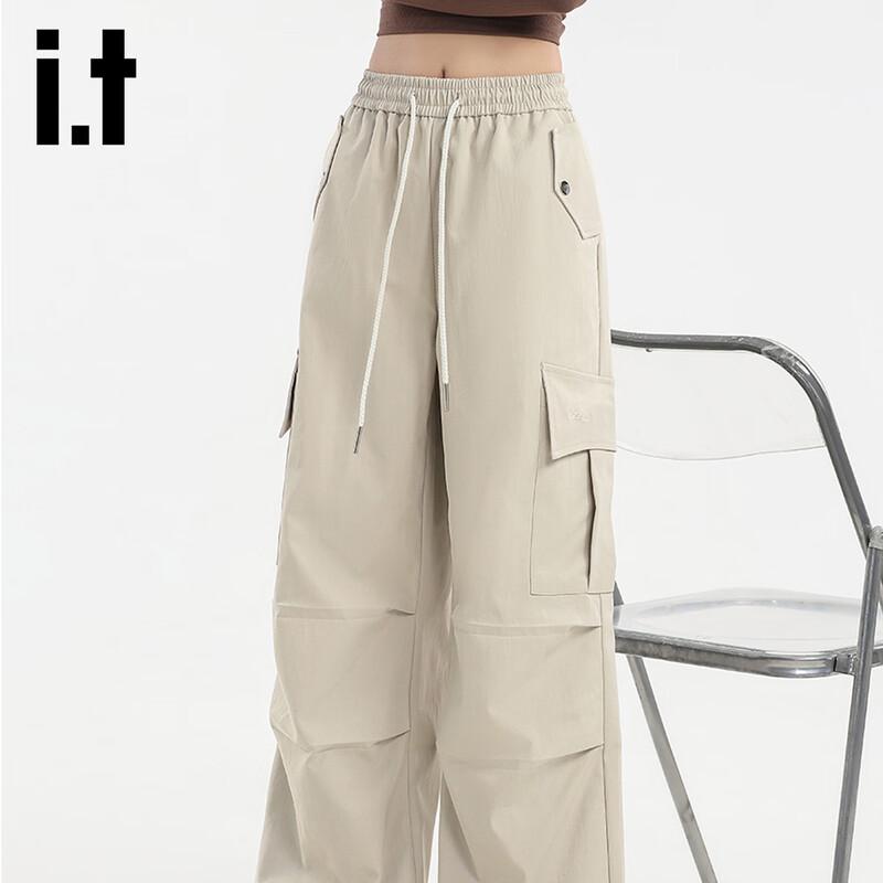 Izzue IT Women's High-Waist Wide-Leg Cargo Pants