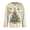 Women's Fashion Christmas Printed Long Sleeve Knitted Cardigan Button Down Jacket