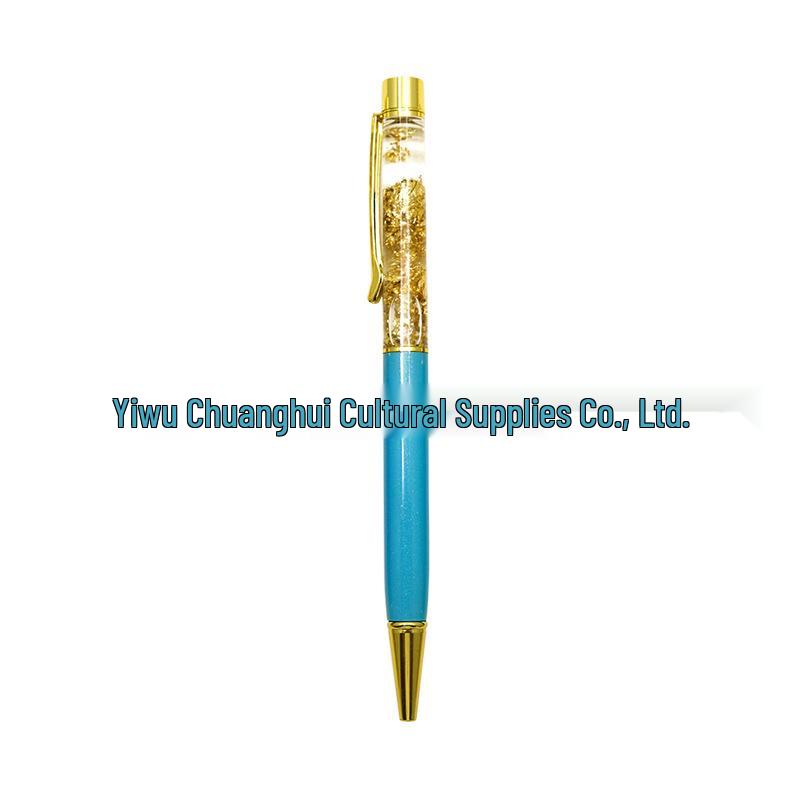 Gold Crystal Foil Metal Ballpoint Pen - Signature & Gift Pen with Laser Engraving