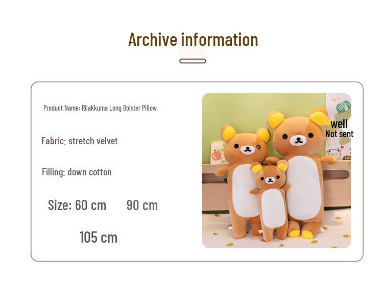 Rilakkuma Lumbar Support Backrest Cushion - Perfect for Sofa, Office Chair & Dorm Room.