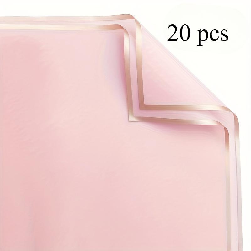 20pcs Flower Wrapping Paper with Golden Edges,Waterproof Bouquet Packaging Gift Wrapping Paper-Ideal for DIY,Weddings,Birthdays