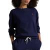 Polo Ralph Lauren Solid Logo Embroidered Crew Neck Long Sleeve Sweatshirt Women sweatshirt Navy-Blue WMPOKNINFB20675-410
