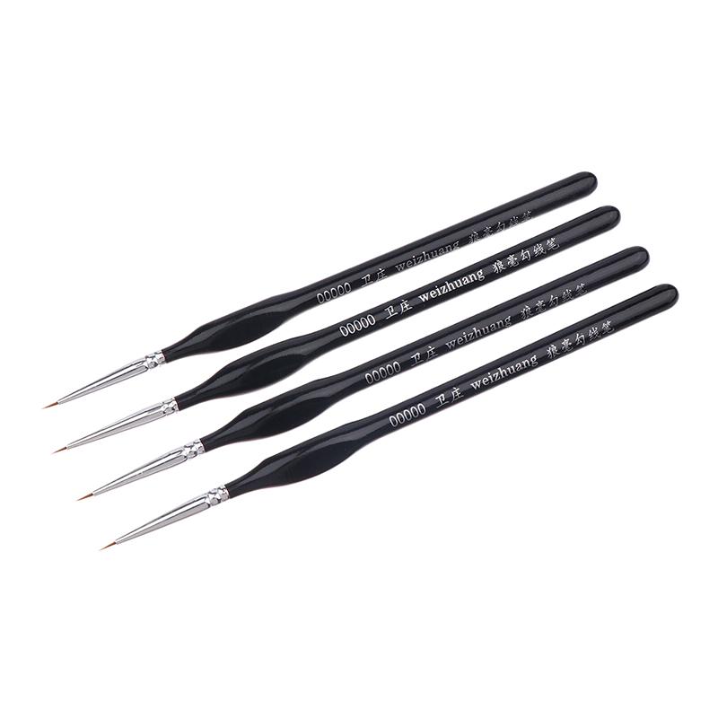 5Pcs 00000 Precision Fine Tip Paint Brush Set For Acrylic Models Mini Miniature Detail Nylon Hair Thin Extra Fine Paintbrushes