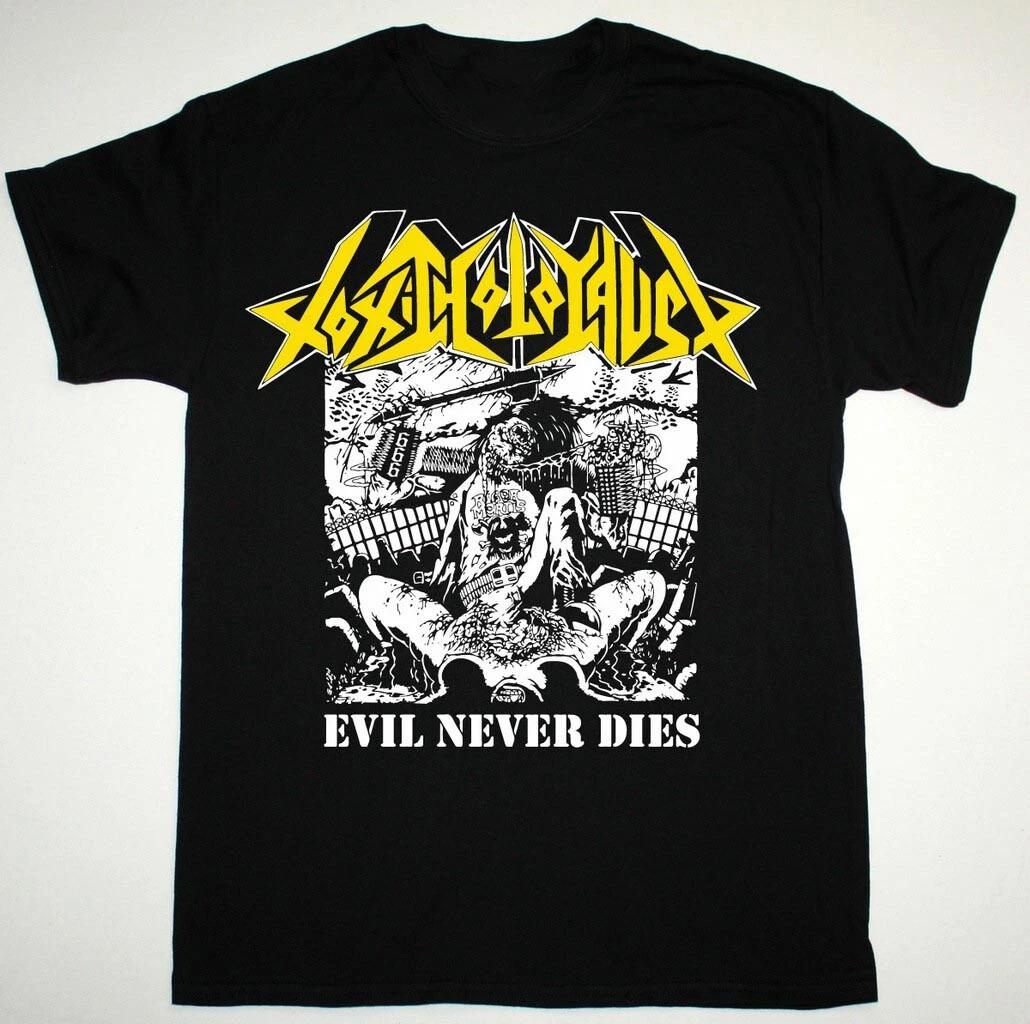 Vtg TOXIC HOLOCAUST EVIL NEVER DIES Cotton Black For Men All Size Shirt M
