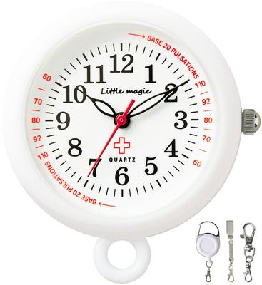 Und austauschbar durch Krankenschwesteruhr Taschenuhr Uhr Farbe 30 [Kleine Magie] [Süßer Profi] [Offizielles] [Batterie selbst aufladen] [Japanisches Uhrwerk] (Weiß