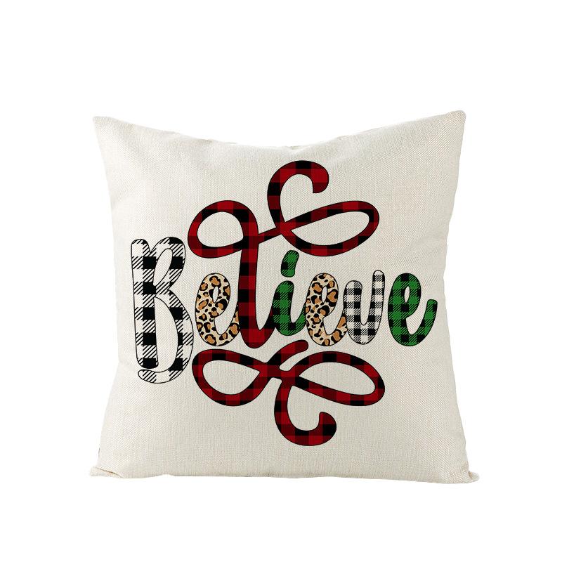 Christmas Pillow Case Polyester Red and Green Plaid Print Pillow Nordic Home Living Room Sofa Cushion