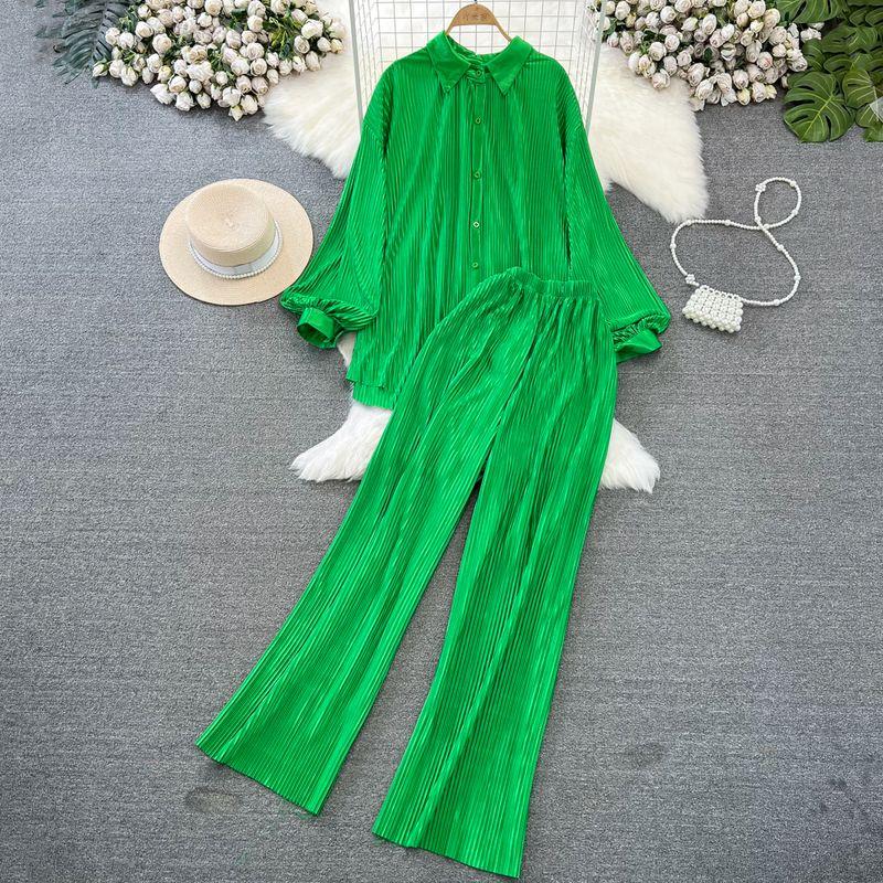 Sanzhai Ruched Socialite Lantern Single-Breasted Fashion Suit