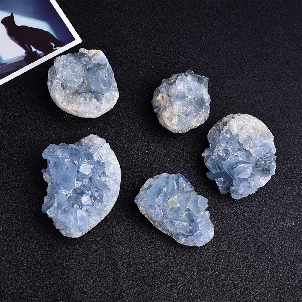 Natural Beautiful Madagascar Celestite Crystal Raw Druzy Cluster Sky Blue Geode Rough Mineral Specimen 10-20g