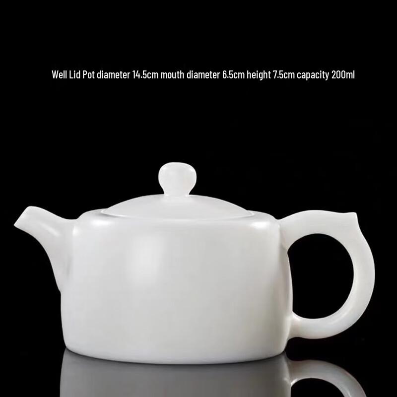 Unglazed Mutton Fat Jade White Porcelain Gongfu Tea Set