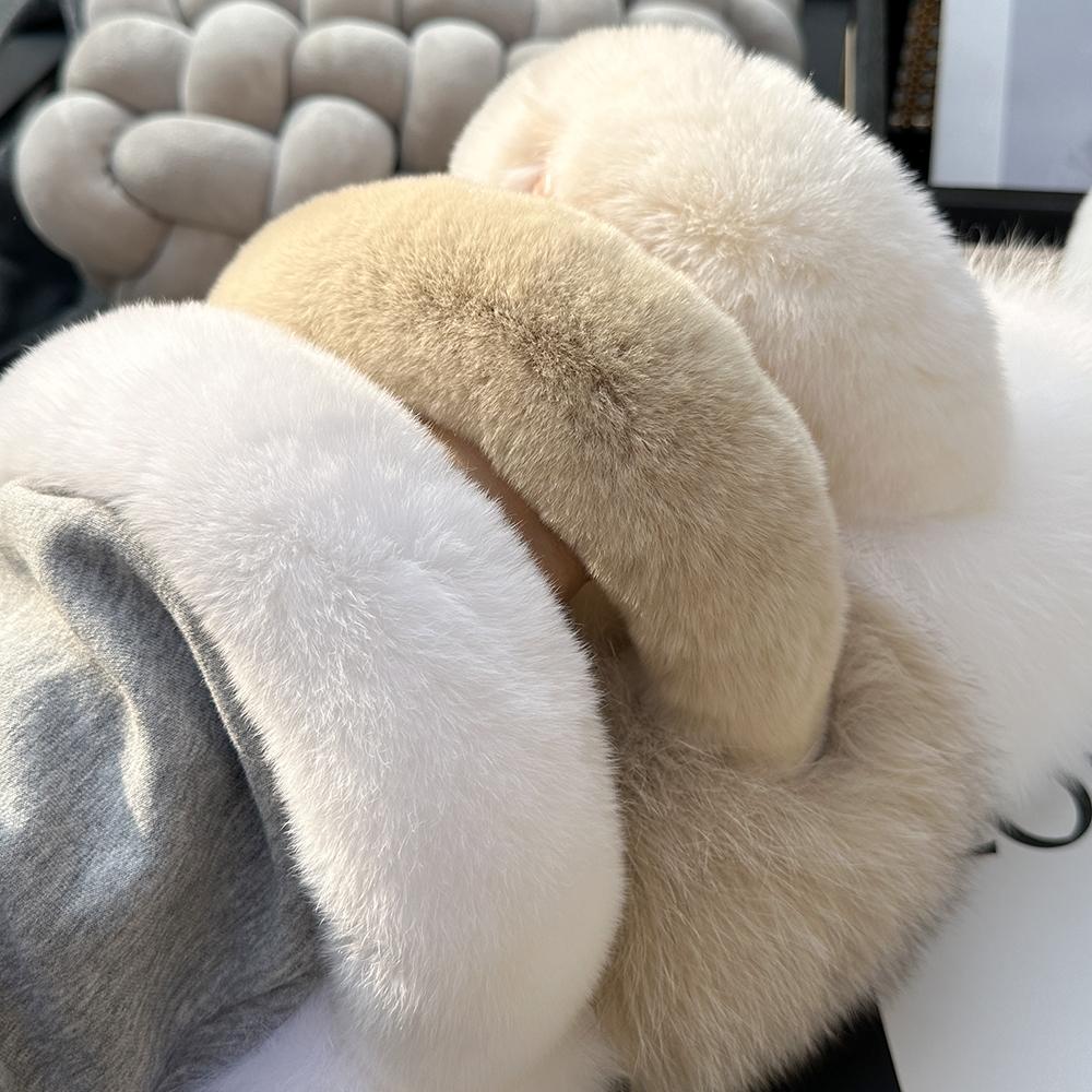 Girls fox fur ear coverings scarf For women, winter warmth, fur ear protectors, cute fur ear bags, Windproof, cycling earmuffs