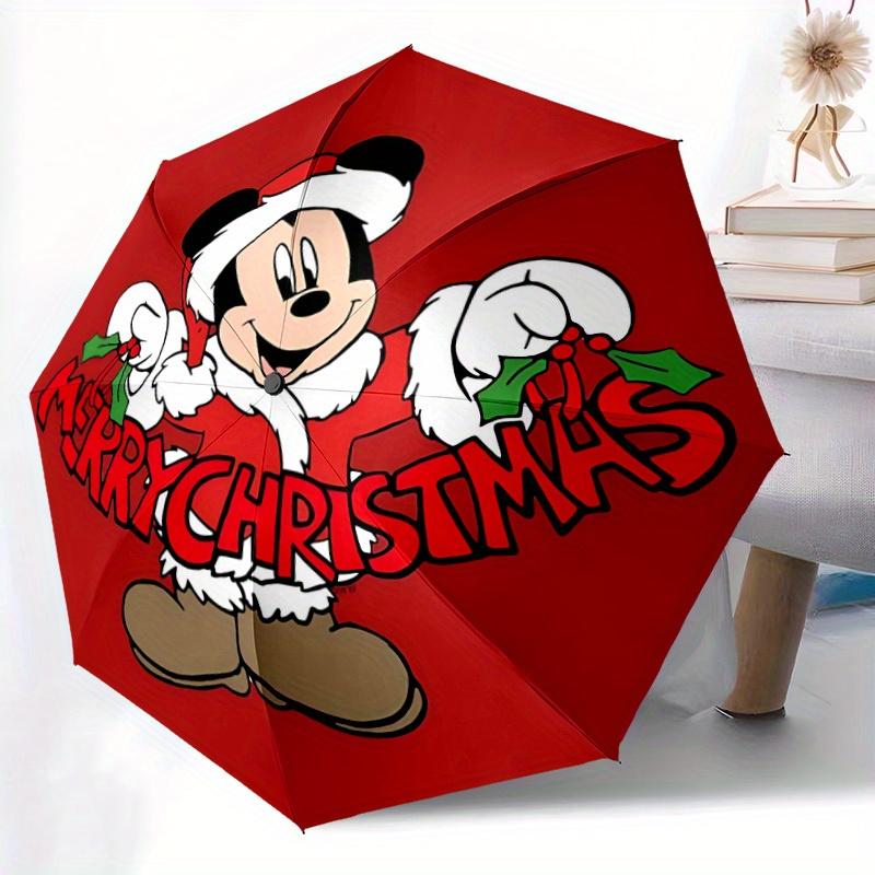 1pc Mickey Mouse Christmas Automatic Folding Umbrella, Compact Portable Travel Umbrella, Perfect Gift for Friends yy250806002