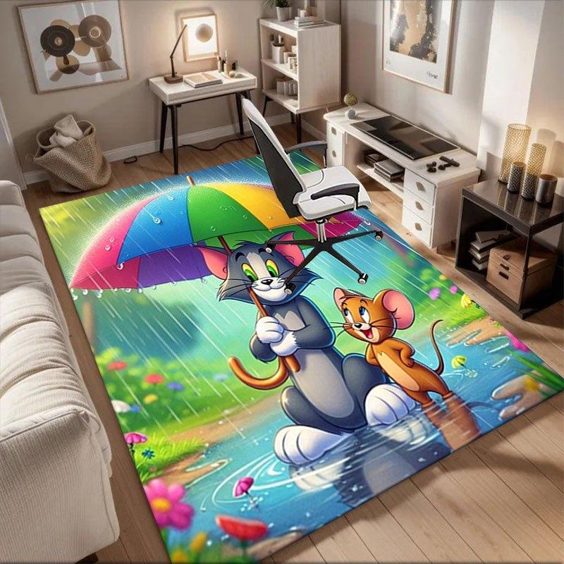 

Tom & Jerry Rainbow Umbrella Phone WallpaperOffice Mat Home Decor Gift For Halloween & Christmas LD44 60cm by 90cm