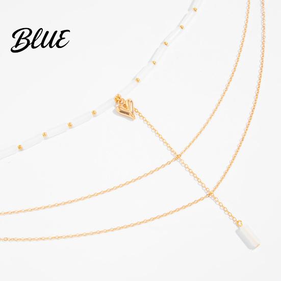 Elegant Pendant Necklace Layered Chain Necklace Y Long Beaded Choker