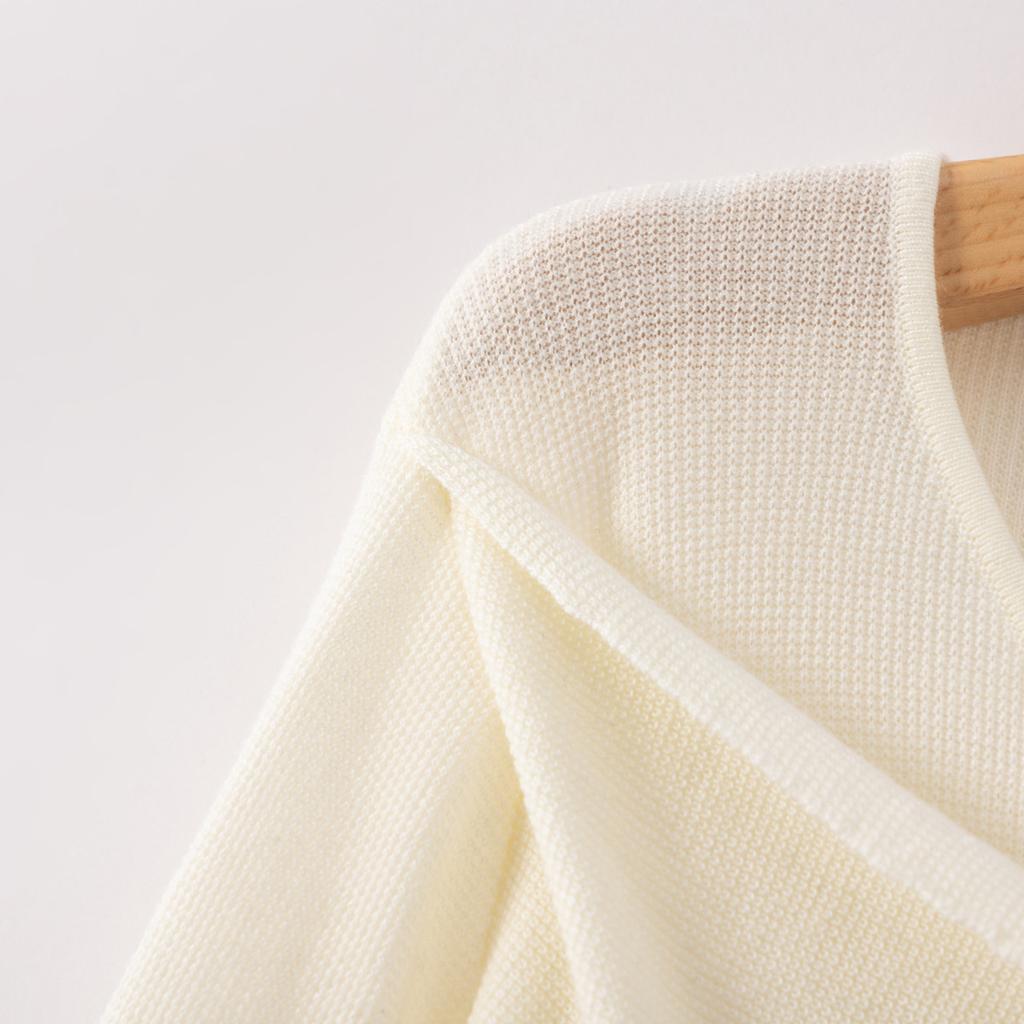 Irregular collar design, niche fashion, versatile summer sweater top, women's base shirt, new women's knitted sweater