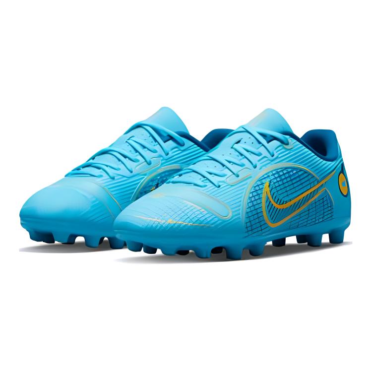 Nike Soccer Spike Jr. Vapor 14 Academy Firm Ground Non-Slip Durable Low Top Soccer Shoes Kids sneaker Blue DJ2855-484
