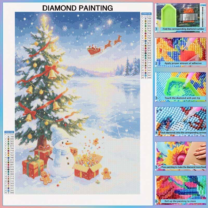 DIY 5D Diamond Painting Kit Christmas Tree Full Drill Rhinestone Art Canvas Relaxing Creative Craft for Home Wall Decor Gift