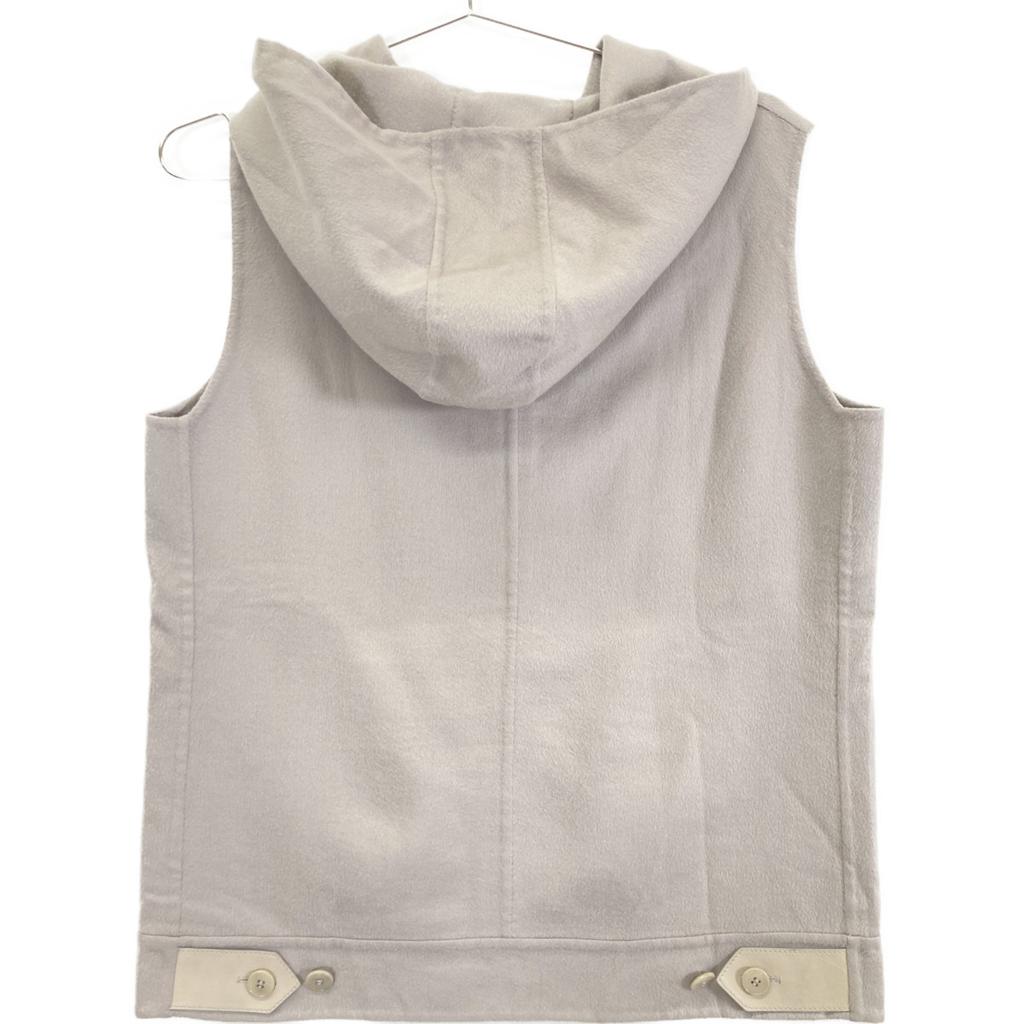 loro piana MAC1156 Gray Cashmere 100 Hooded Zip-Up Vest Jacket Jacket 42 grayUsed