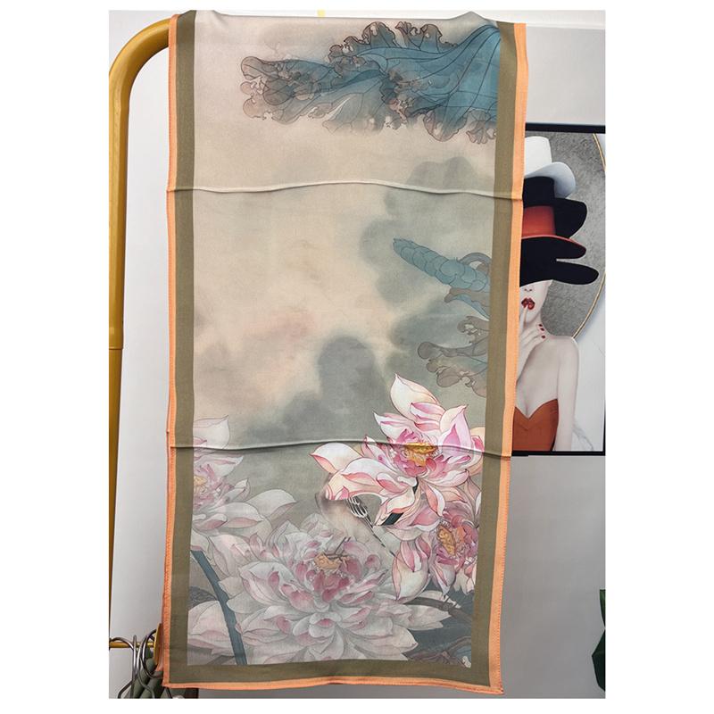 140*35cm Women Spring Summer Autumn Mulberry Silk Scarf Ribbons Shawl Long Scarf Neckerchief