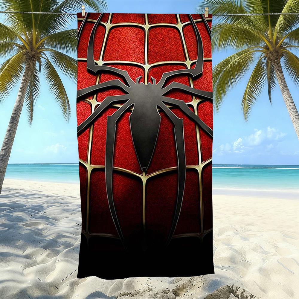 Toalla de Playa con Estampado de Dibujos Animados de Marvel Spider-Man, Natación en la Costa, Secado Rápido, Suave y Agradable para la Piel, Playa de Vacaciones