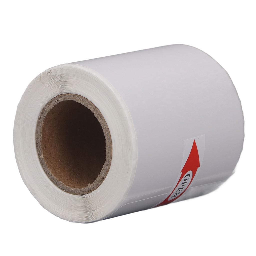 Rotolo di Carta Termica Impermeabile Bianco Carta per Stampa Senza Inchiostro Facile da Scrivere con Adesivo Posteriore 50x80mm 100
