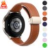 Samsung Galaxy Watch 7 6 5 4 44mm 40mm için 20mm 22mm Deri Kayış Huawei Watch GT5 4Pro 3 46mm için Manyetik Tokalı Kayış