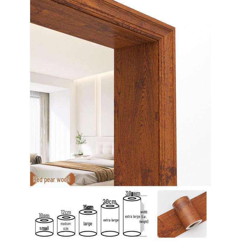 Self-Adhesive Wood Grain Door Renovation Sticker - Waterproof Decorative Cover-Up for Old Doors