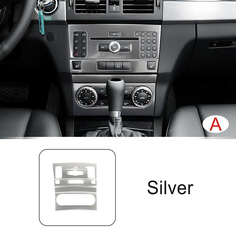 Car Accessories Console Air Volume Switch CD Mode Button Control Panel Frame Decoration Trim For Mercedes Benz GLK X204 2008-12