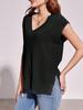 Women's Oversized V Neck Sweater Vest Sleeveless Ribbed Knit Loose Fit Top