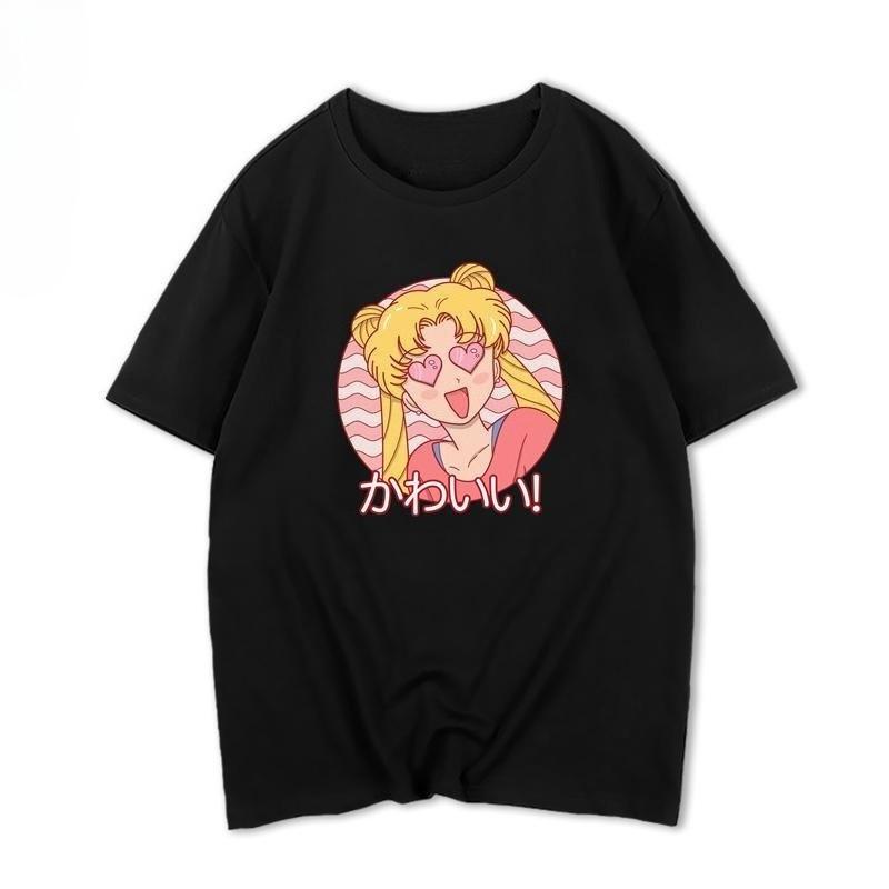 

New 2026 Sailor Moon Anime TShirt for Women Unisex Loose Oversized Tee Summer Cartoon Graphic Tops S