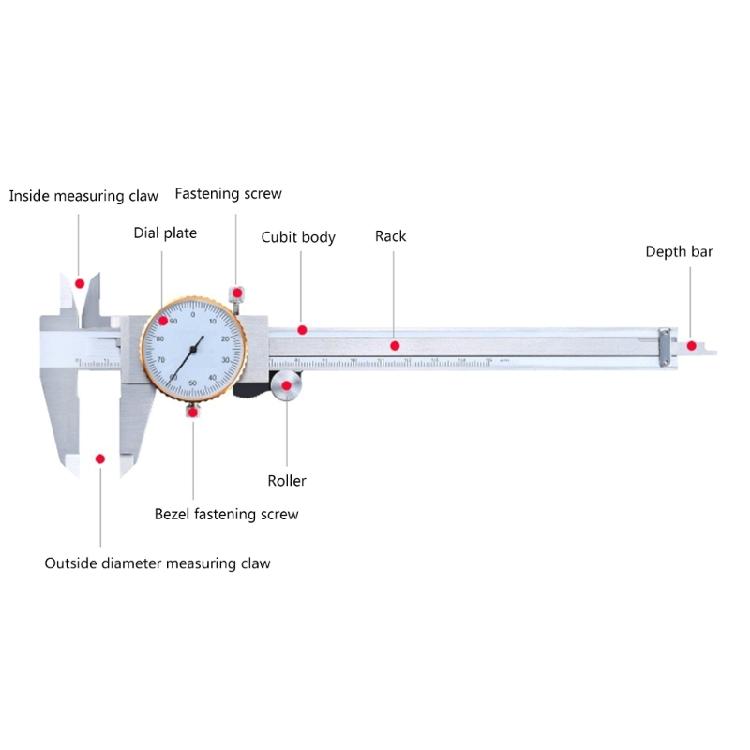 Adjustable Carpentry Tools Vernier Caliper Measuring Micrometer Ruler with Watch