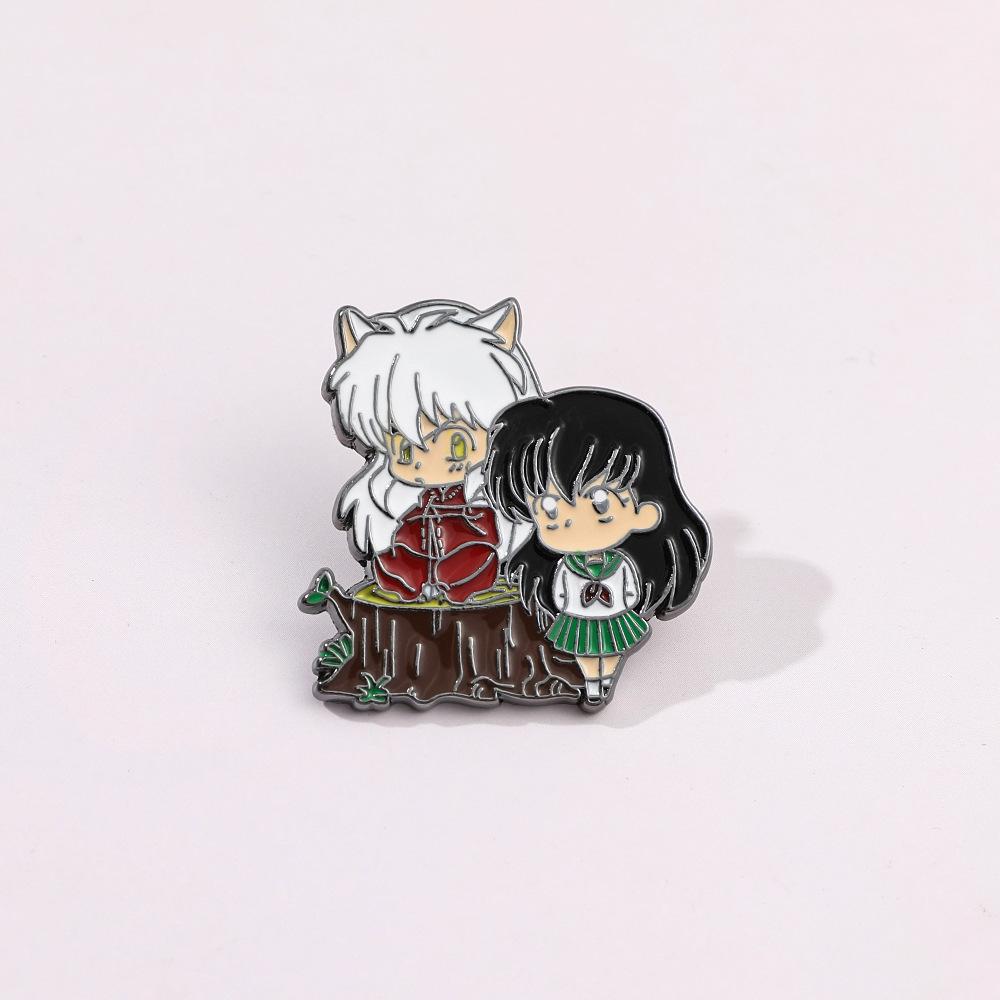 Stylish Japanese anime, cute Inuyasha and Nipporo Govi metal brooch jewelry