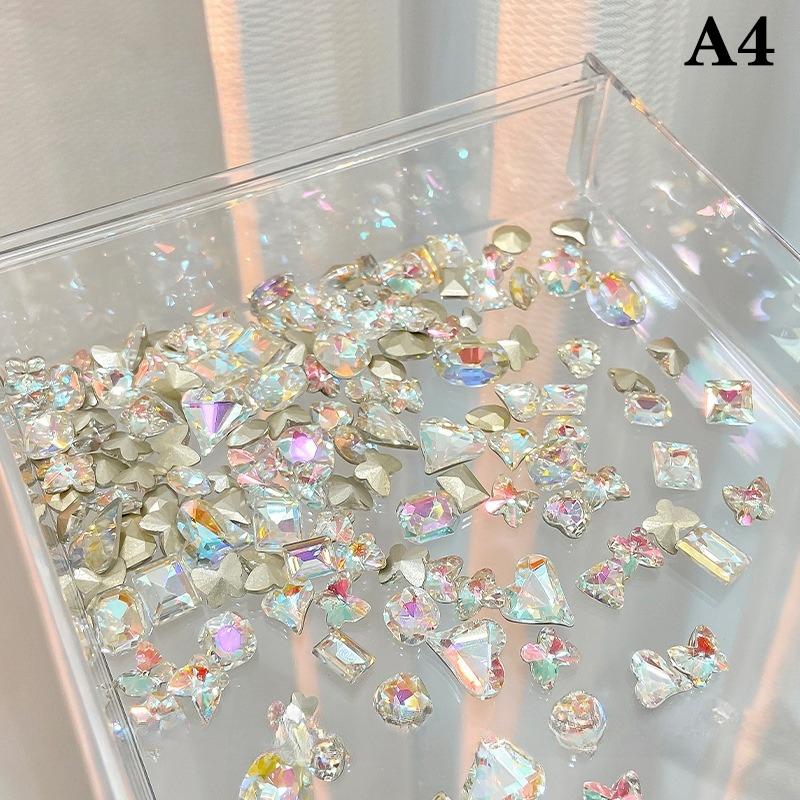 20 Buc. Mărimi Mixte Formă Diferită Unghii Cristale de Sticlă 3D Diamante Dragostea Distorsionează Inimă Farmece Super Strălucitoare Pietre Prețioase D