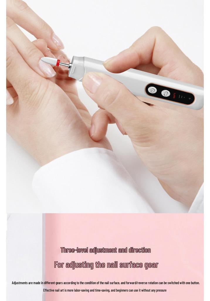 Electric Nail Grinder for Manicure & Pedicure – Portable Pen-Style Cuticle and Thick Nail Remover