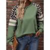 Fashion Fashion Leopard Print Print Raglan Sweatshirt Women 2025 Winter New Arrival Color Contrast Patchwork Pullover Tops Women