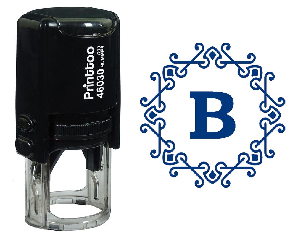 Printtoo Alphabet B Monogram Octagon Celtic Swirl Frame Self Inking Rubber Stamp Office