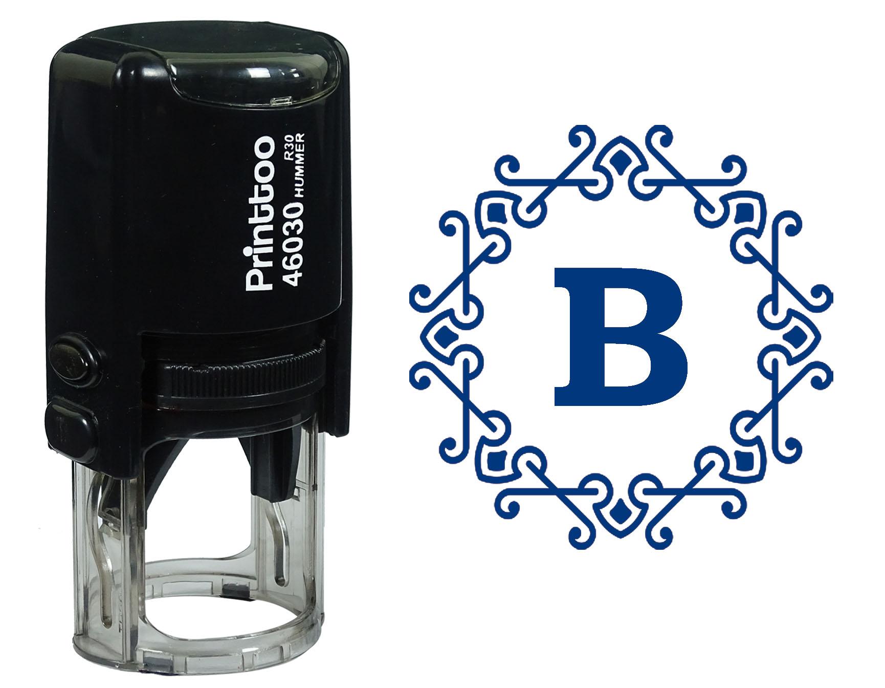 

Printtoo Alphabet B Monogram Octagon Celtic Swirl Frame Self Inking Rubber Stamp Office 30 mm Diameter (Approx) синій
