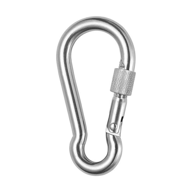Gourd-Shaped Galvanized Iron Screw-Lock Carabiner (Pack of 8)