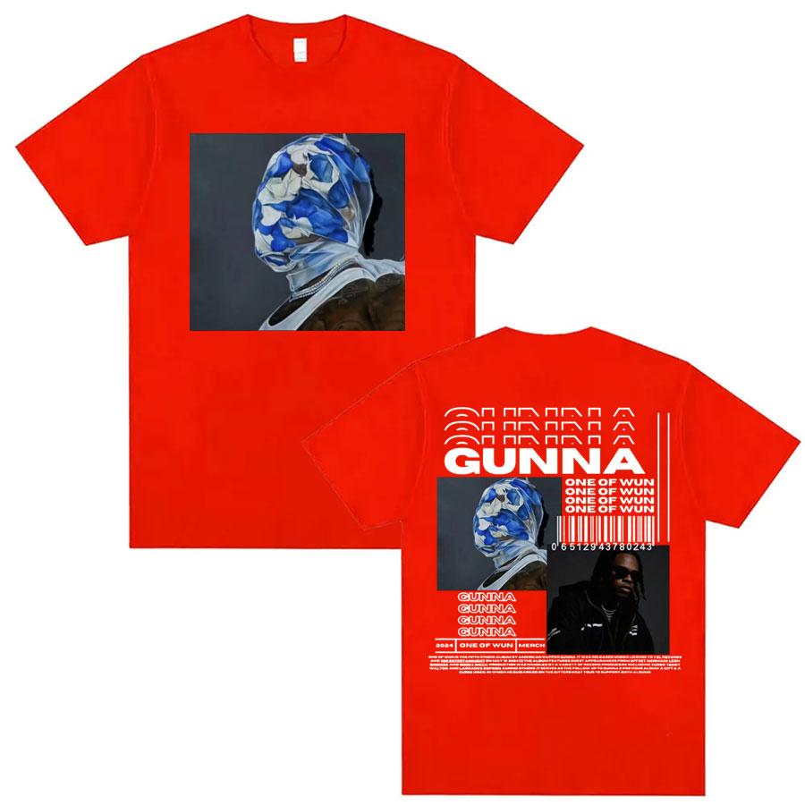 Rapper Gunna One of Wun Album Merch T Shirts Fashion Pop Music Hip Hop Tshirt Unisex Womens High Quality Cotton Oversized T Shirt S