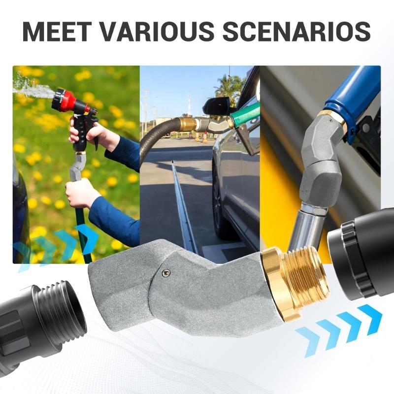 Fuels Hose Swivel 360 Rotaing Connector 3/4inch Nozzle Joint Head Connector Fuels Hose Swivel Fitting Easy to Install